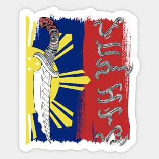 Philippine Flag & Knife / Baybayin word Pudang-Kalis Sticker